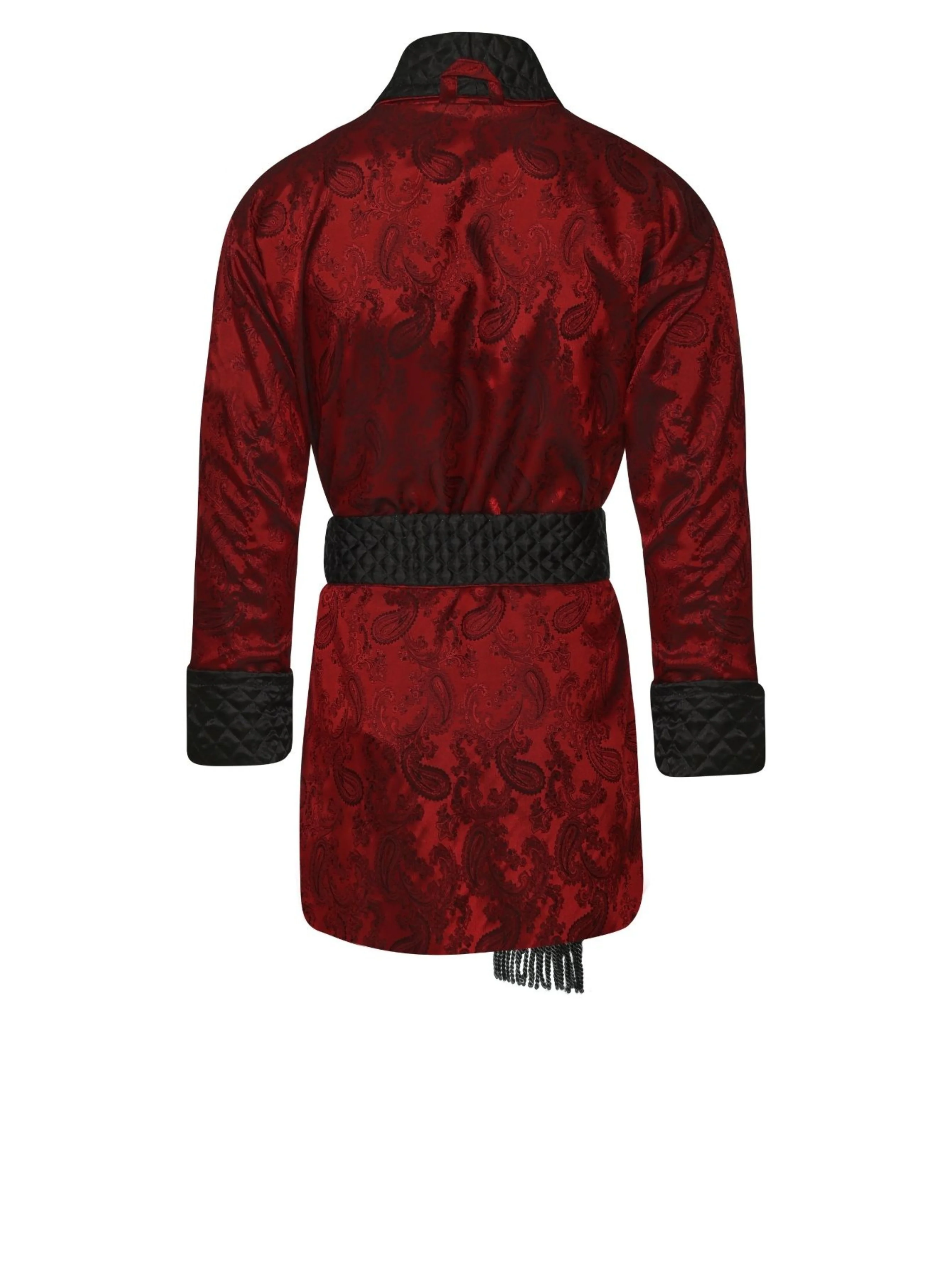 Clarke Men's Short Smoking Jacket - Claret - Image 4