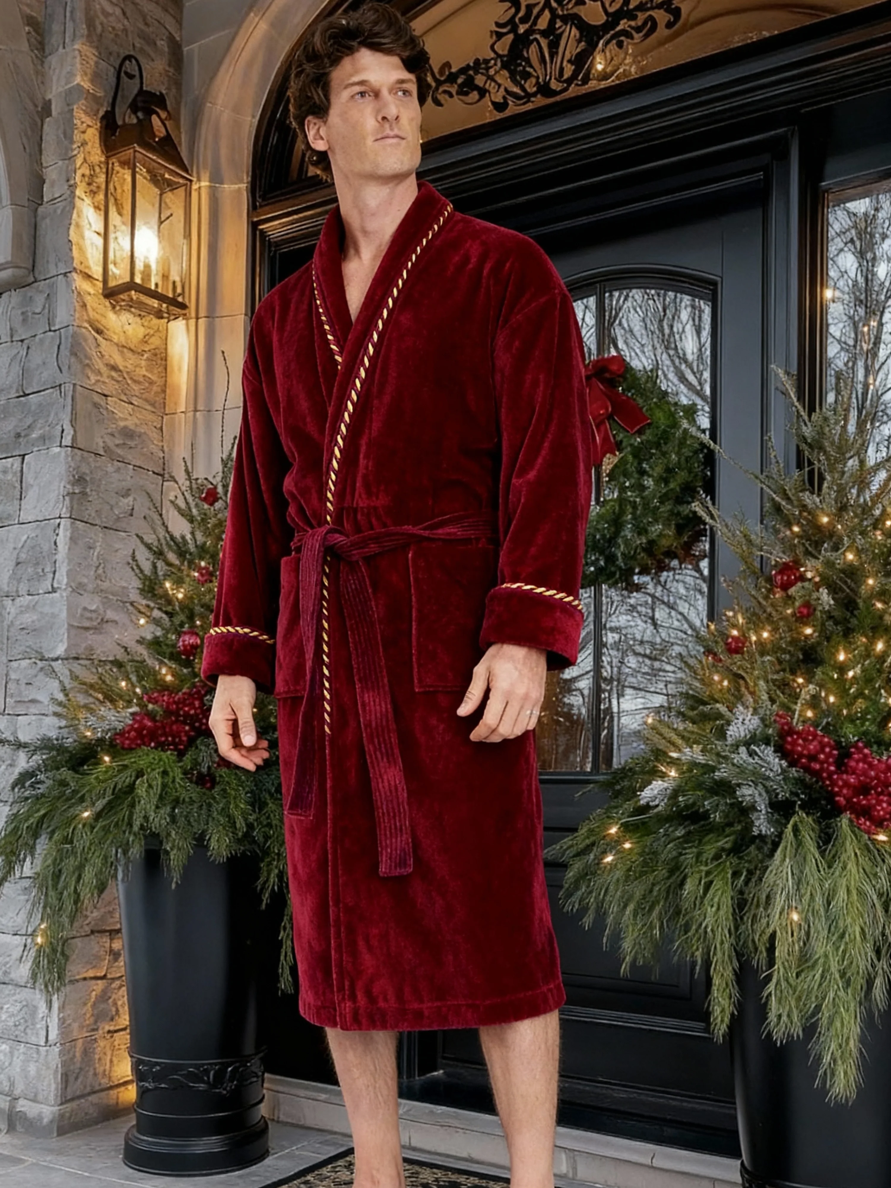 Men's Robe - Earl Claret - Image 3