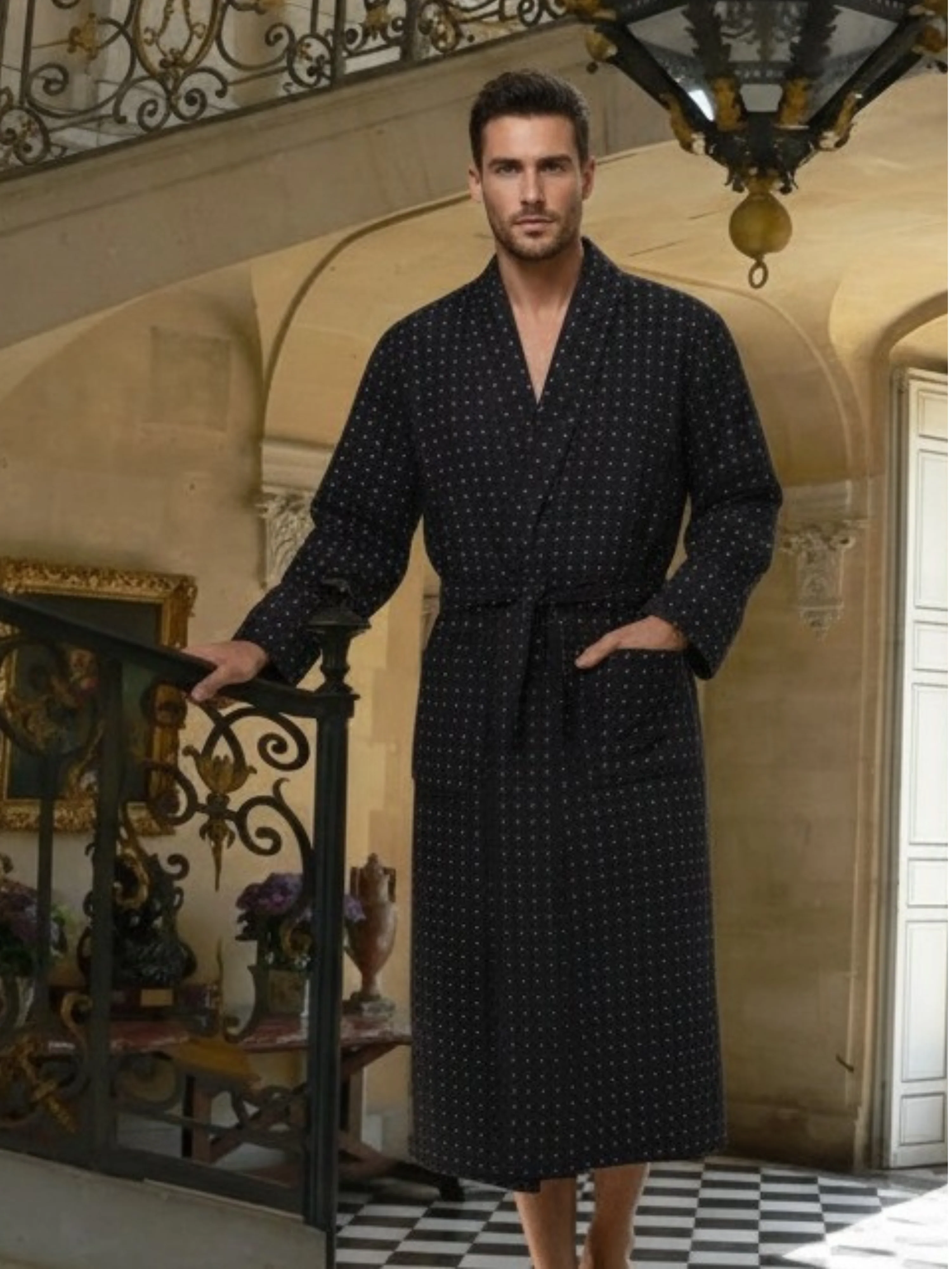 Lightweight Men's Bathrobe - Atlas Gray - Image 3