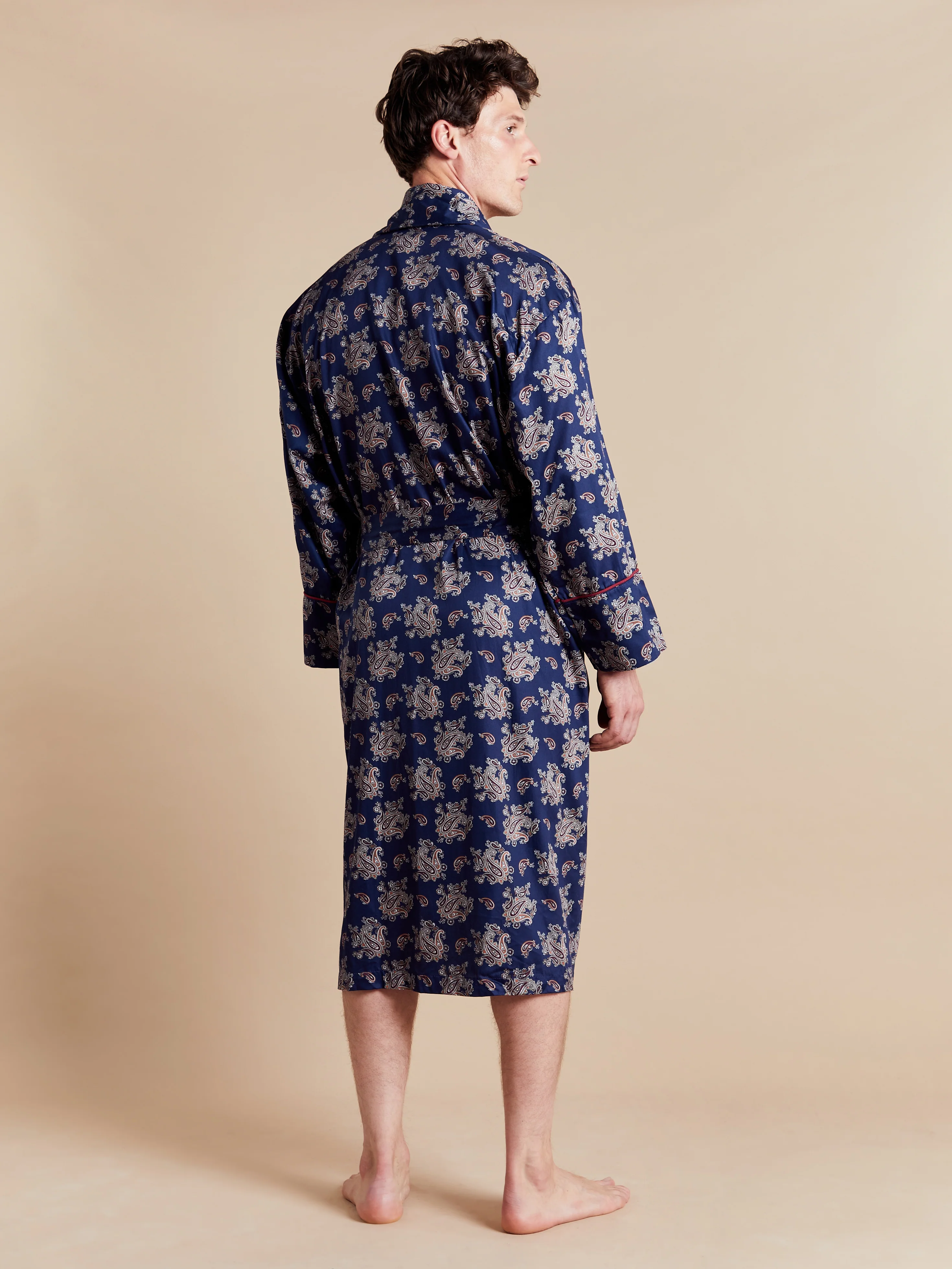 Lightweight Men's Robe - Gatsby Paisley Blue - Image 5