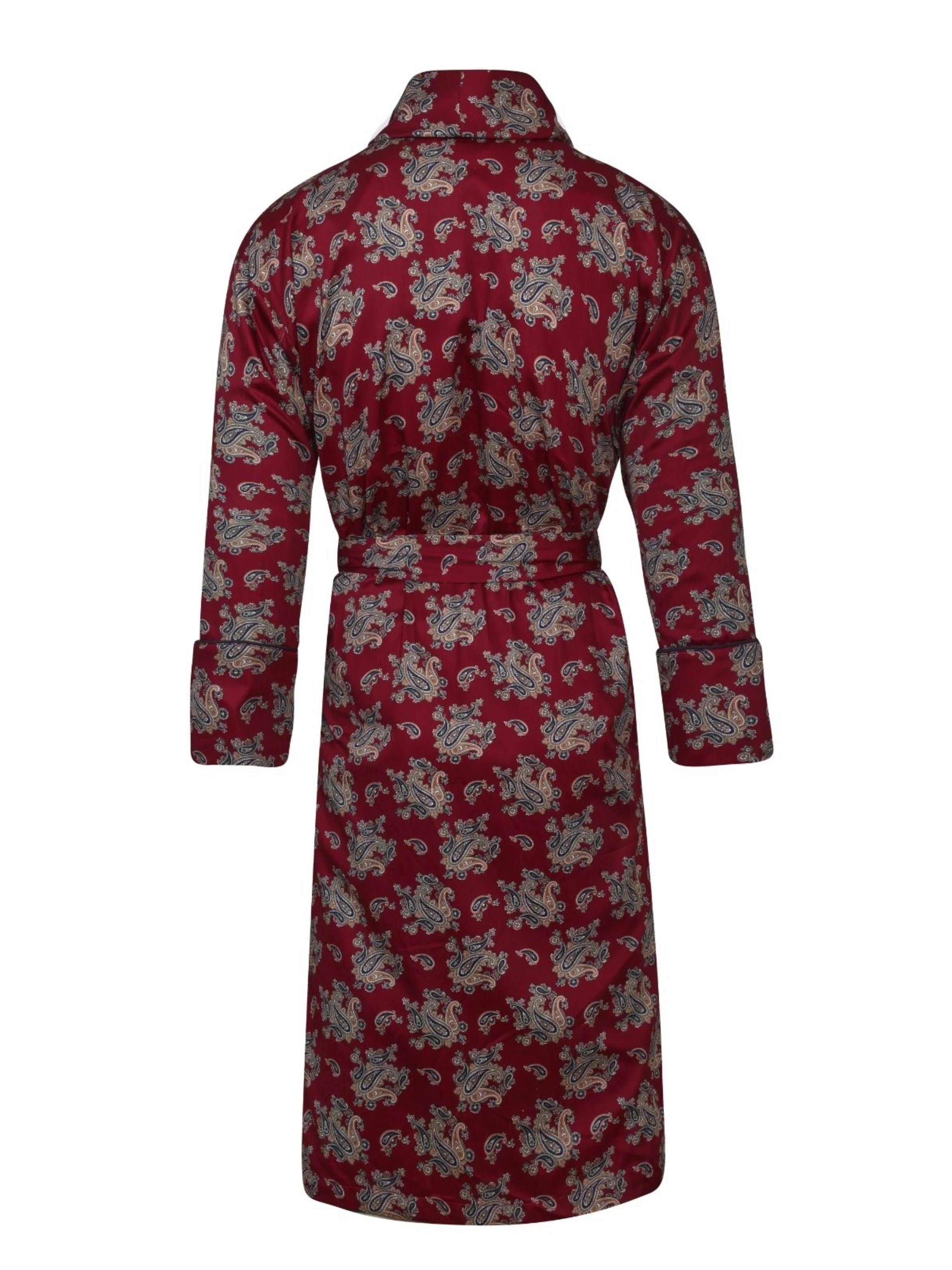 Lightweight Men's Robe - Gatsby Paisley Wine - Image 4