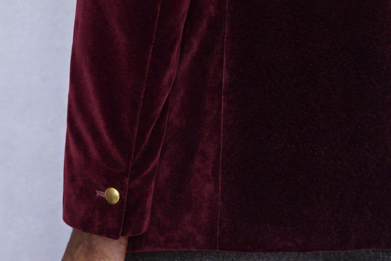 Made to Measure Maroon Italian Velvet Nehru Collar Jacket - Image 7