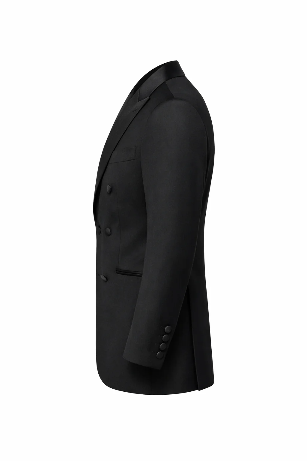 Made to measure Men's Double Breasted Black Tuxedo Suit - Image 6