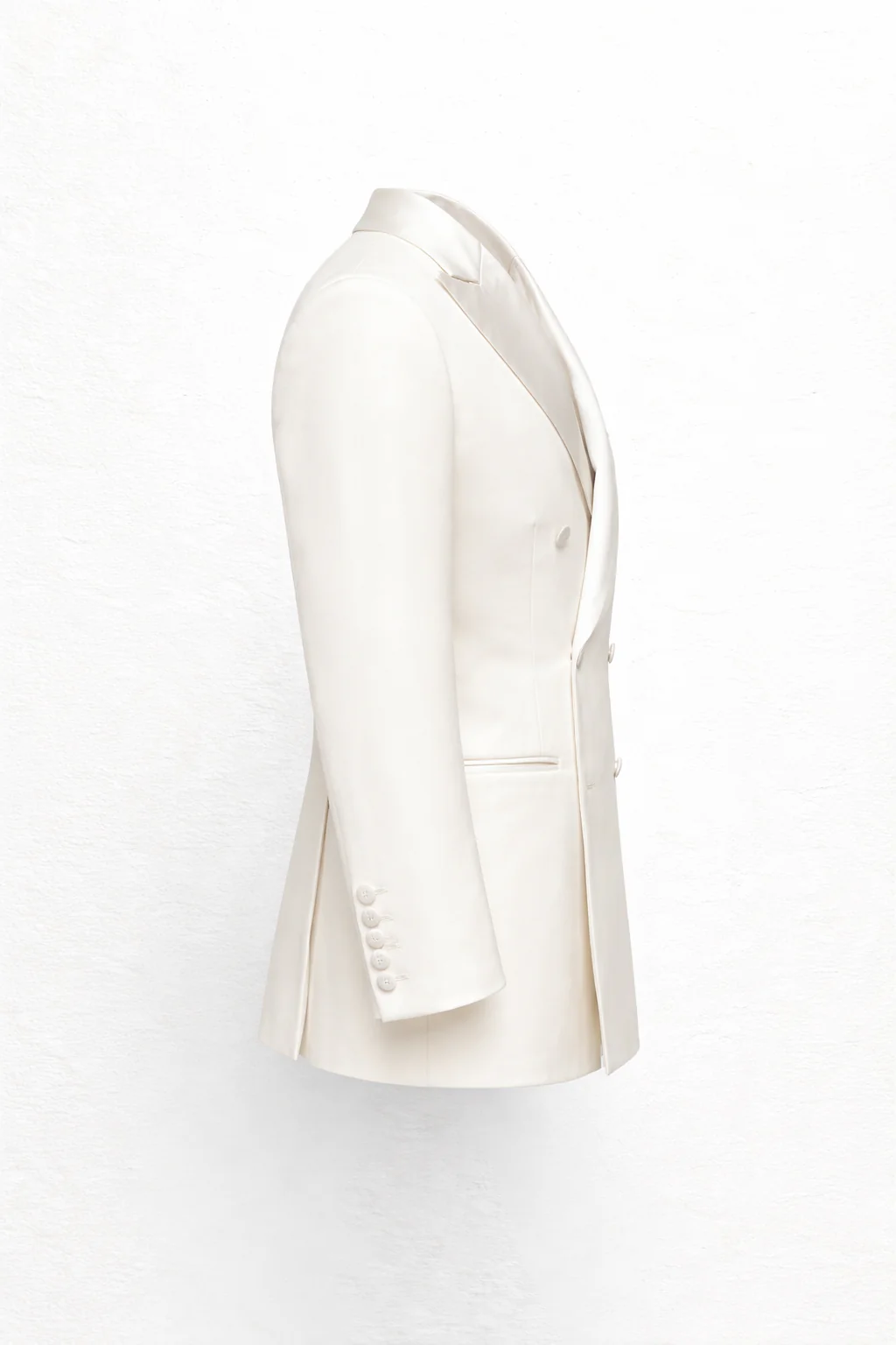 Made to measure Men's Double Breasted White Tuxedo Jacket - Image 4