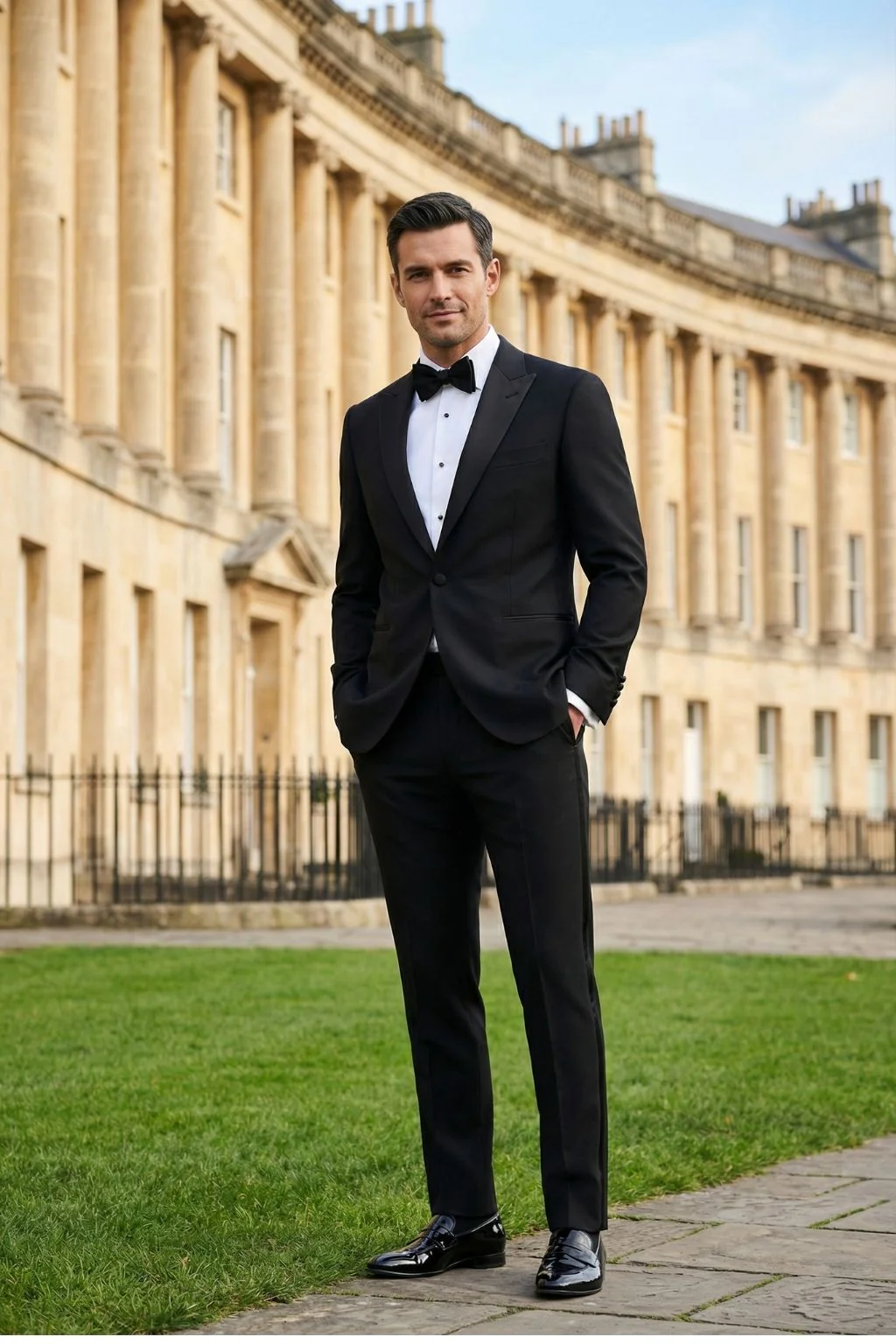 Made to measure Men's Single Breasted Black Tuxedo Suit - Image 4
