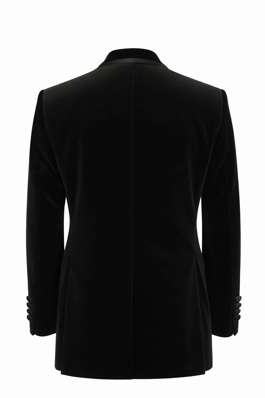 Made to measure Men's Single Breasted Black Velvet Jacket with Satin Piping - Image 3