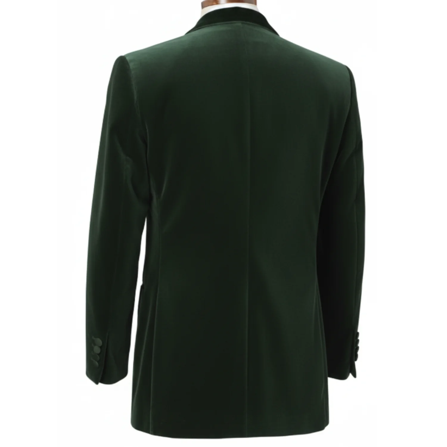 Made to measure Men's Single Breasted Dark Green Velvet Jacket - Image 4