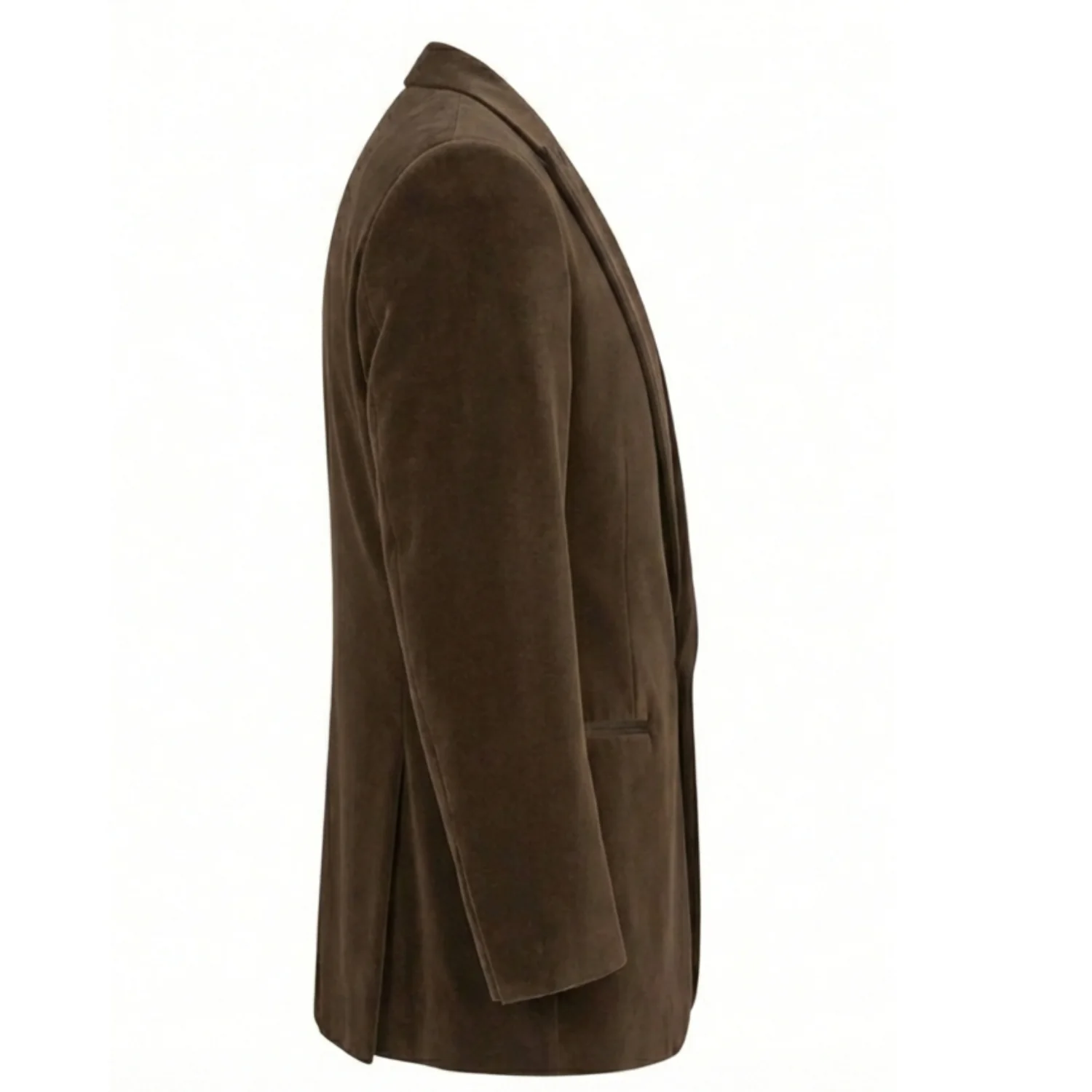 Made to measure Men's Single Breasted Dark Brown Velvet Jacket - Image 4