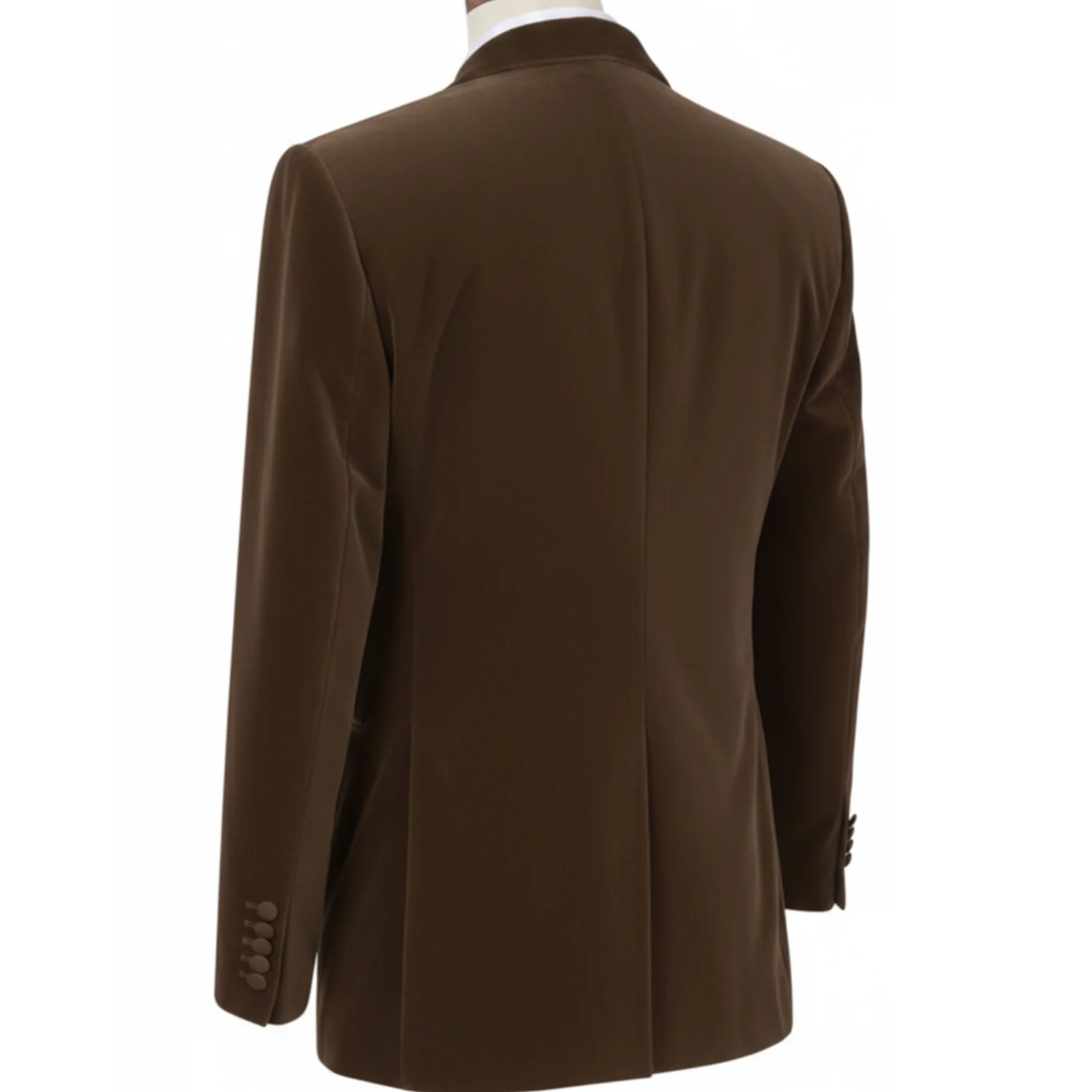 Made to measure Men's Single Breasted Dark Brown Velvet Jacket - Image 5