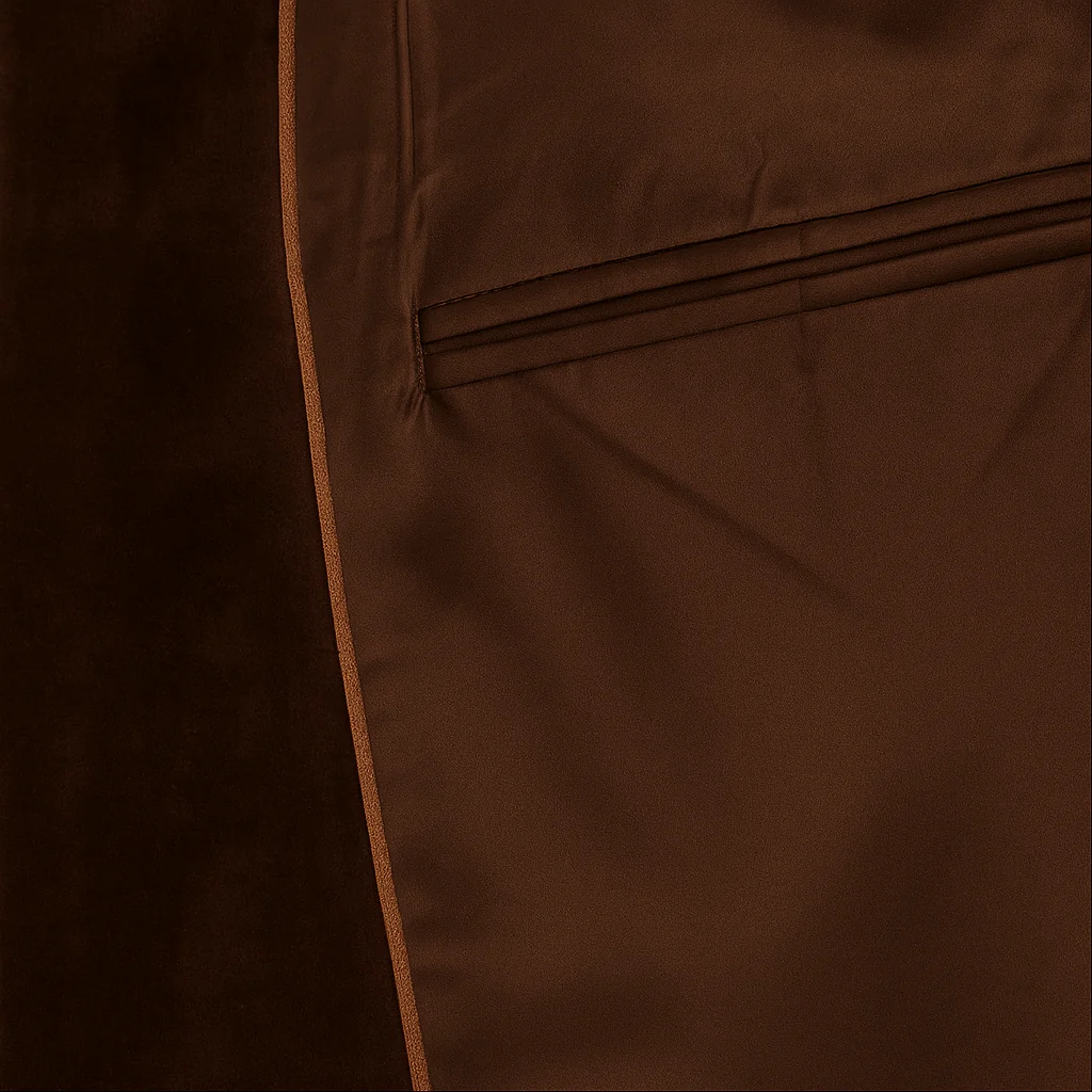 Made to measure Men's Single Breasted Dark Brown Velvet Jacket - Image 7