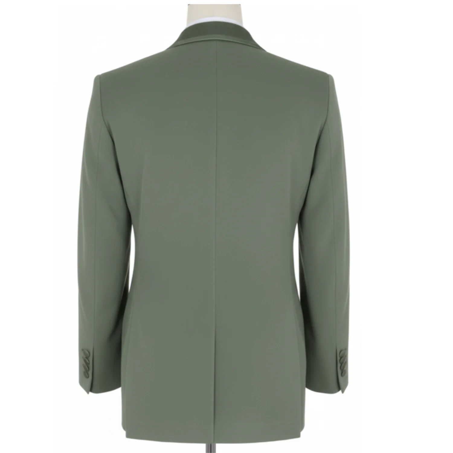 Made to measure Men's Single Breasted Light Green Velvet Jacket - Image 4