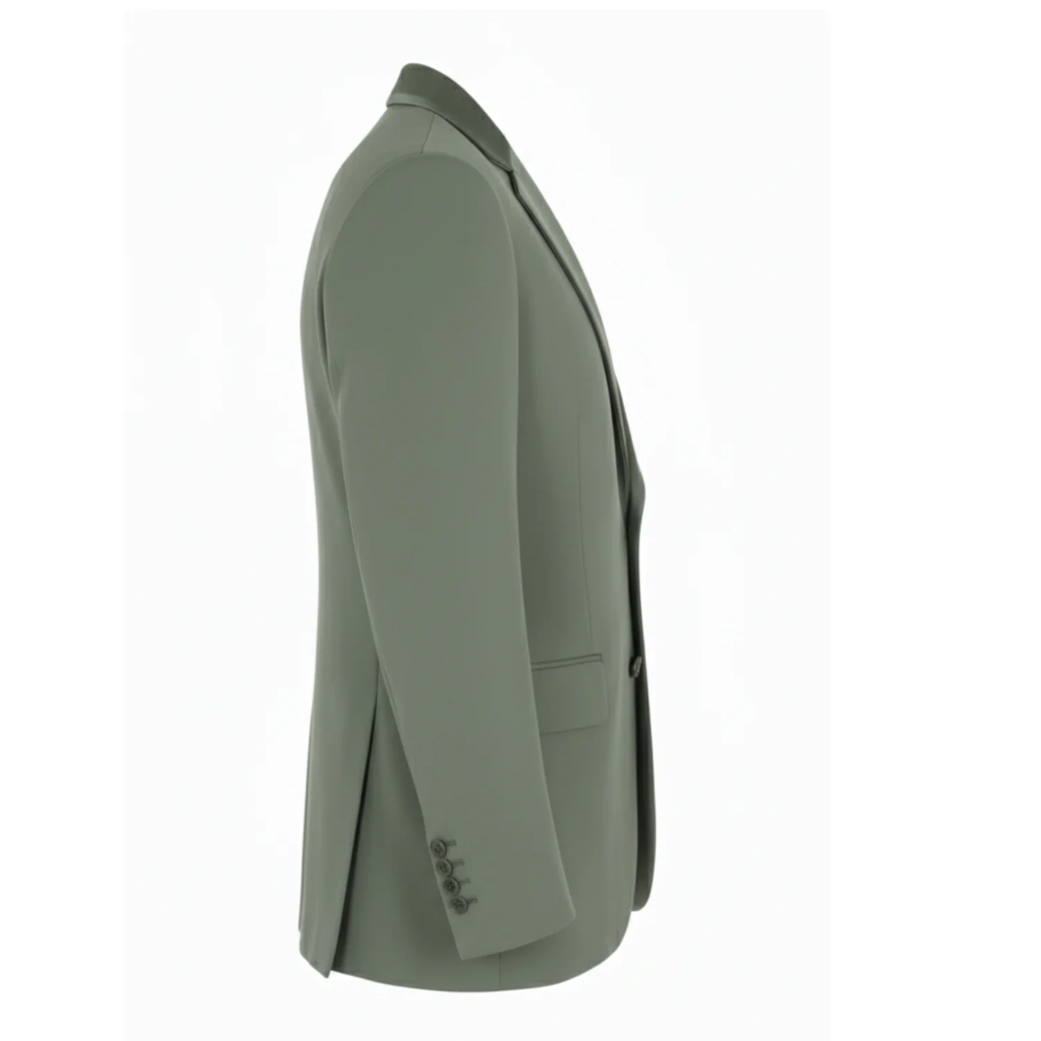 Made to measure Men's Single Breasted Light Green Velvet Jacket - Image 5