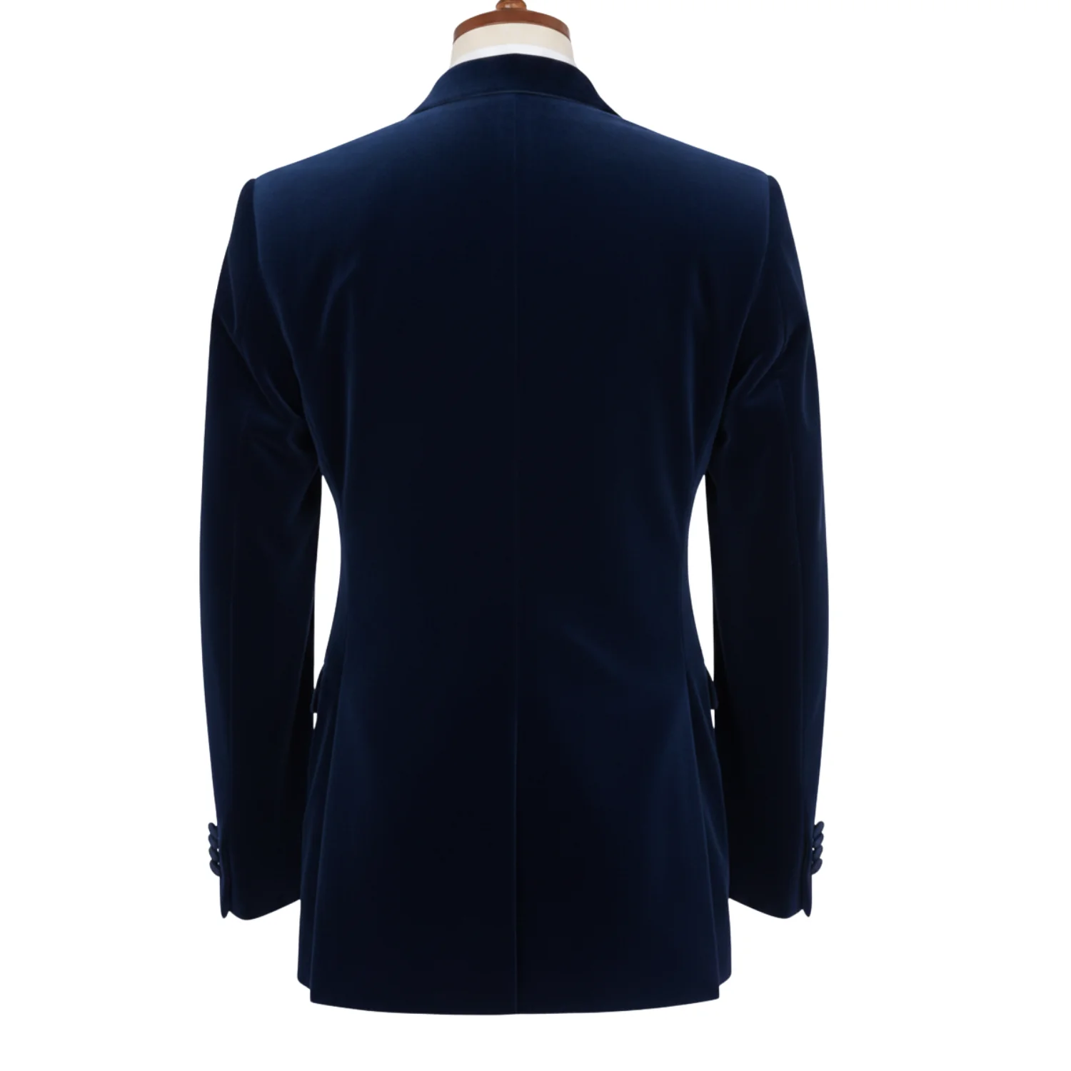 Made to measure Men's Single Breasted Light Navy Velvet Jacket - Image 4