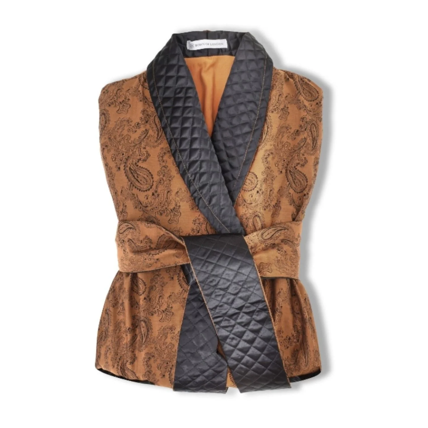 Majestic Long Smoking Jacket Robe in Gold - Image 5