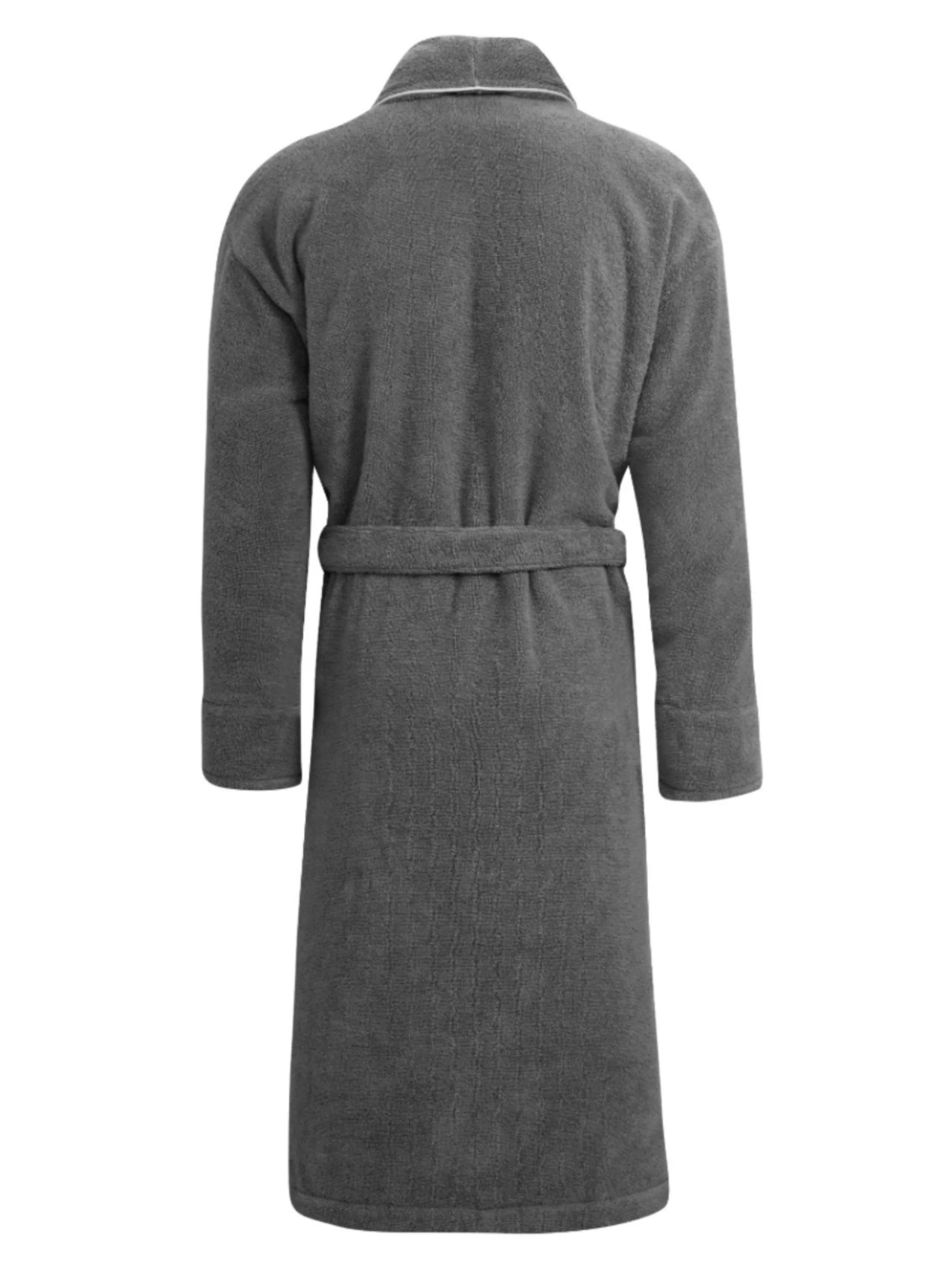 Men's Gray Towelling Bathrobe - Europa - Image 4