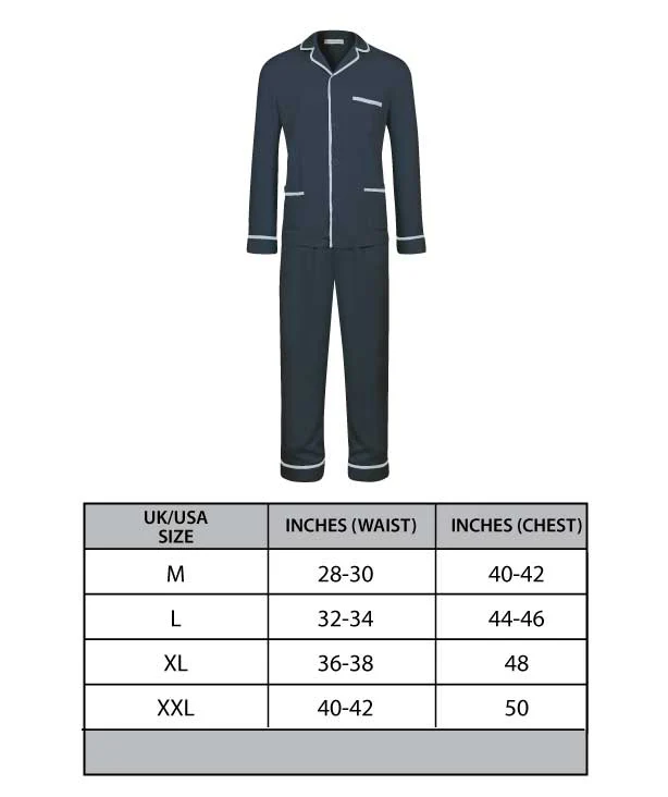 Men's Breathable Bamboo cotton Pajamas - Poseidon - Image 7