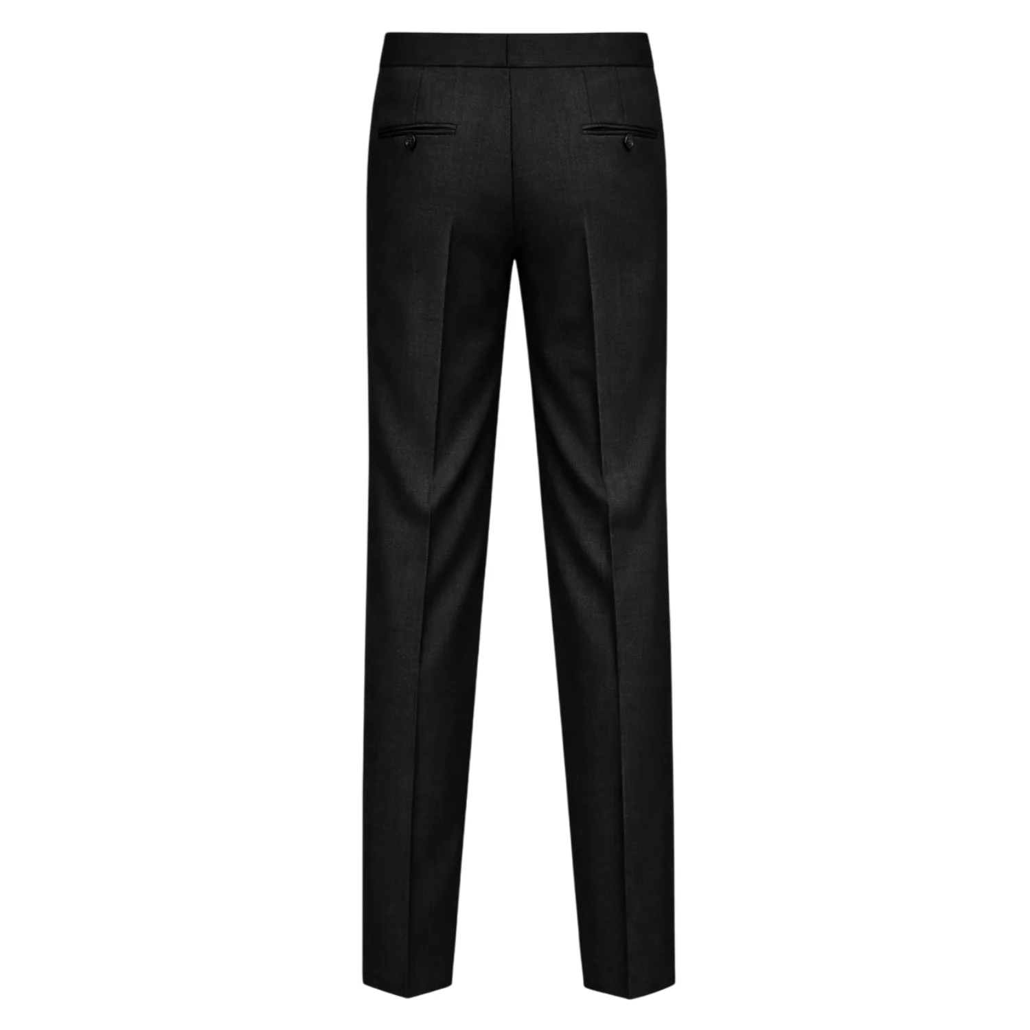 Mens wool rich black trouser with satin stripe - Image 3