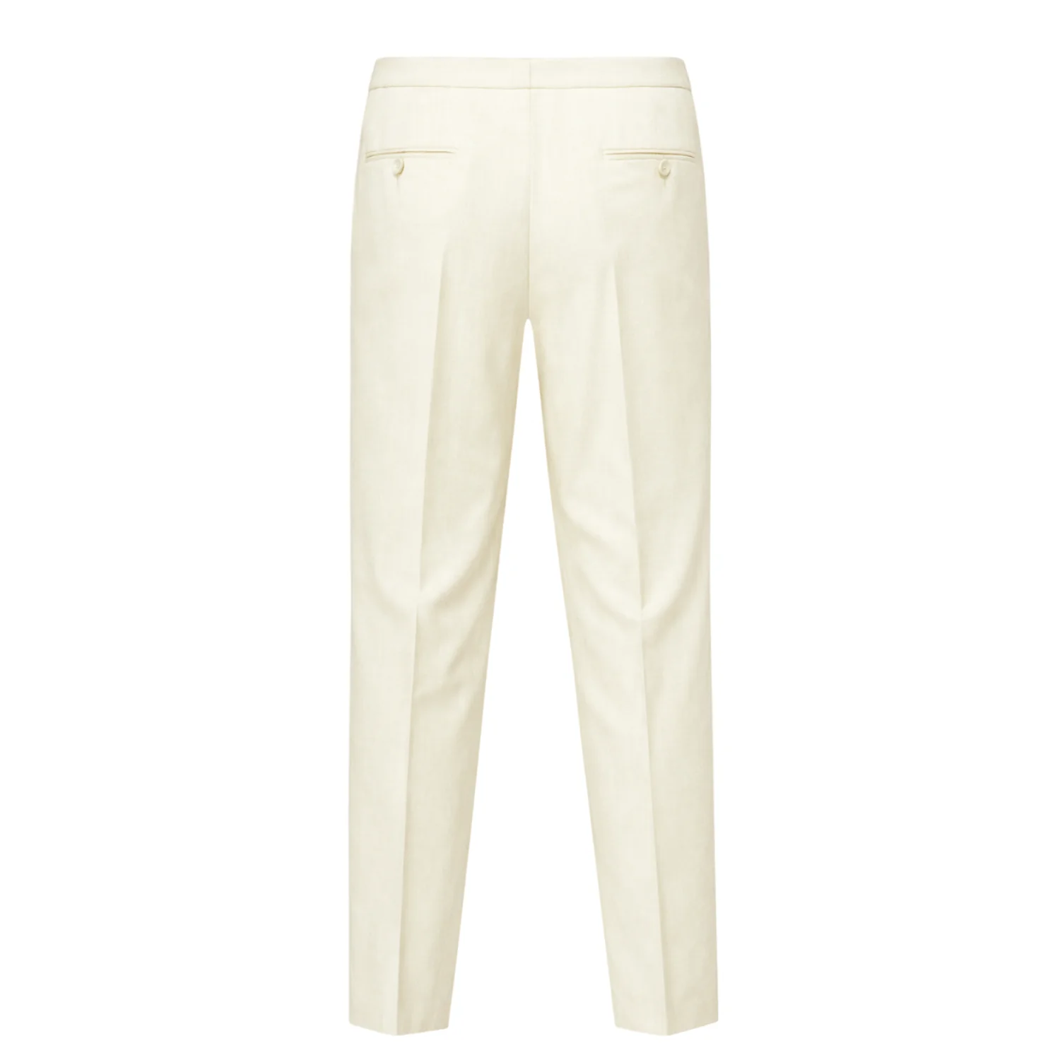 Mens wool rich white trouser with satin stripe - Image 3