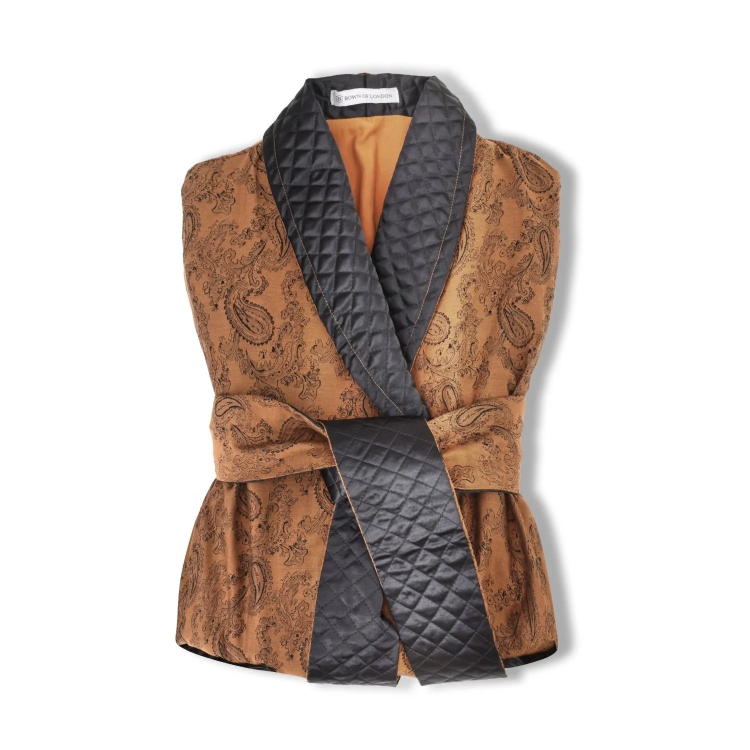 Midas Short Velvet Smoking Jacket in Gold - Image 4