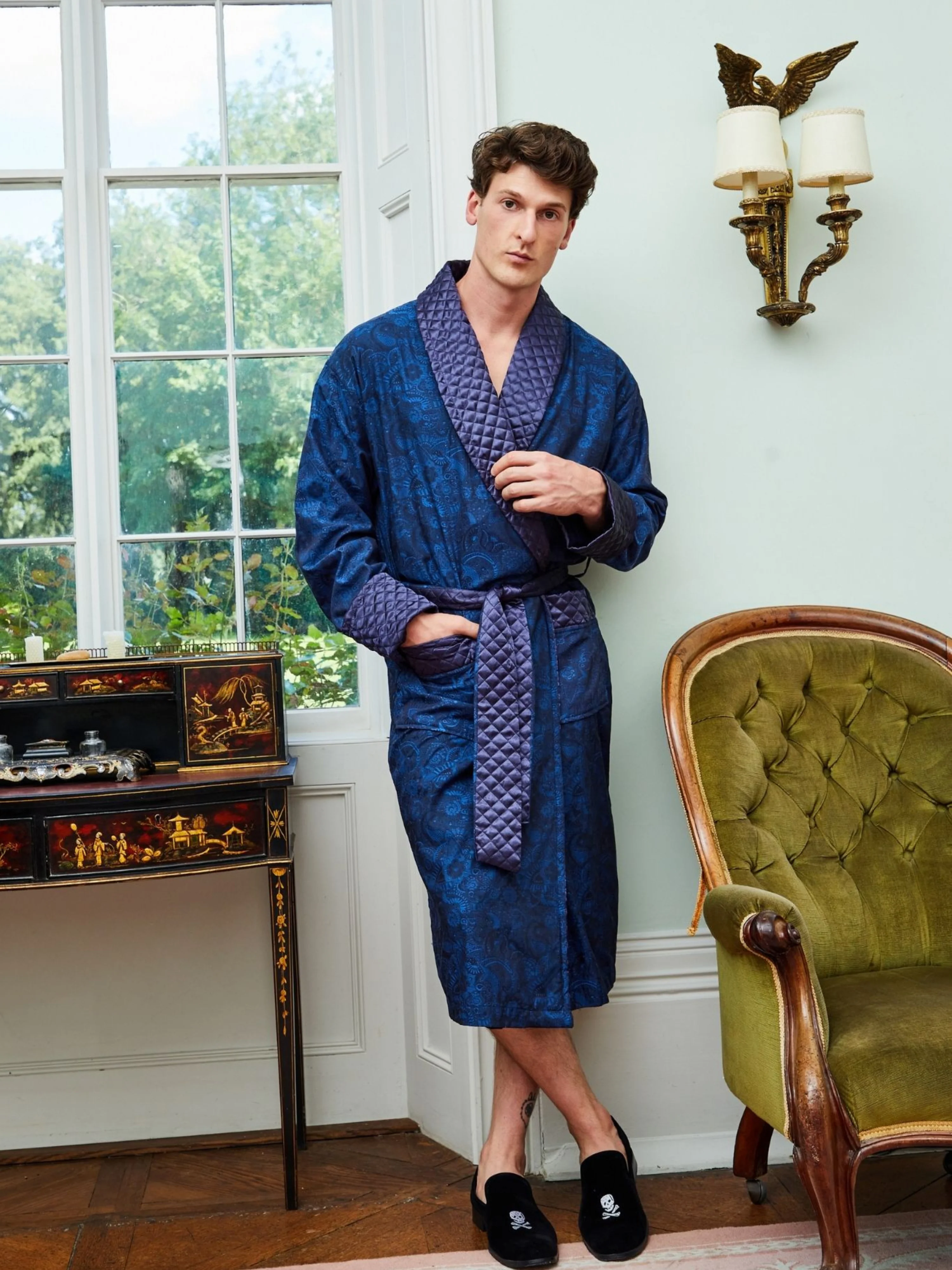 Sherlock Men's Long Smoking Jacket - Image 3