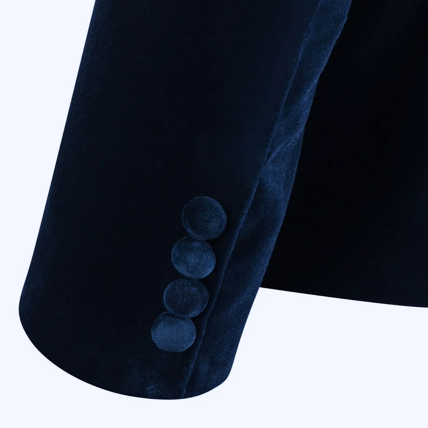 Made to measure Men's Single breasted Italian Velvet Blazer - Navy - Image 6