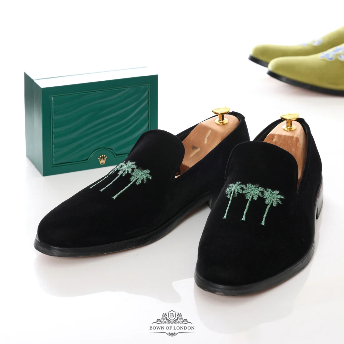 Men's Velvet Loafer/Slipper Shoe Plain Navy Blue - Image 6