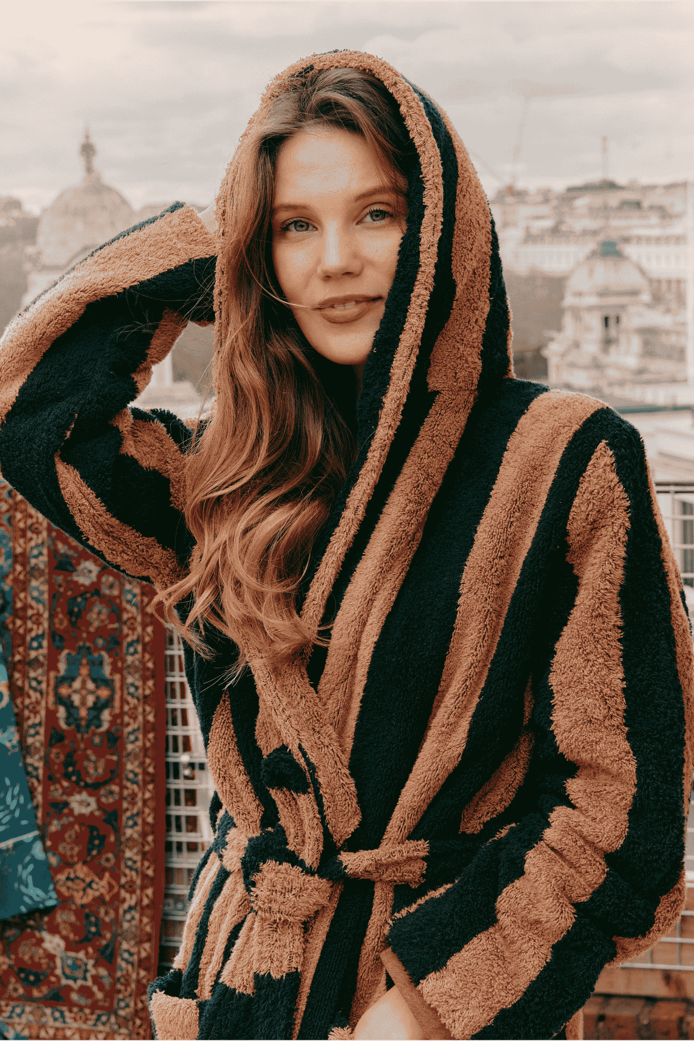 Women's Hooded Extra Long Bathrobe - Miami - Image 3